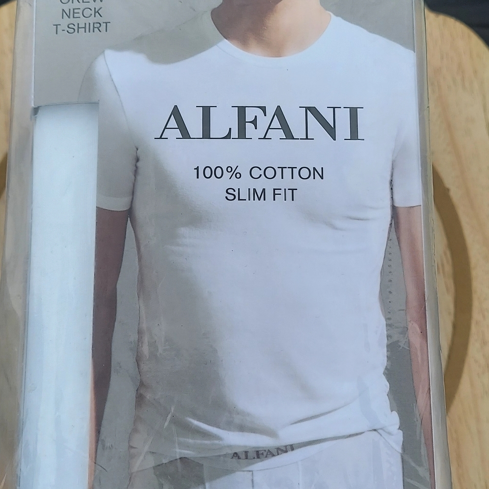 Alfani White Short Sleeve Tee Slim Fit